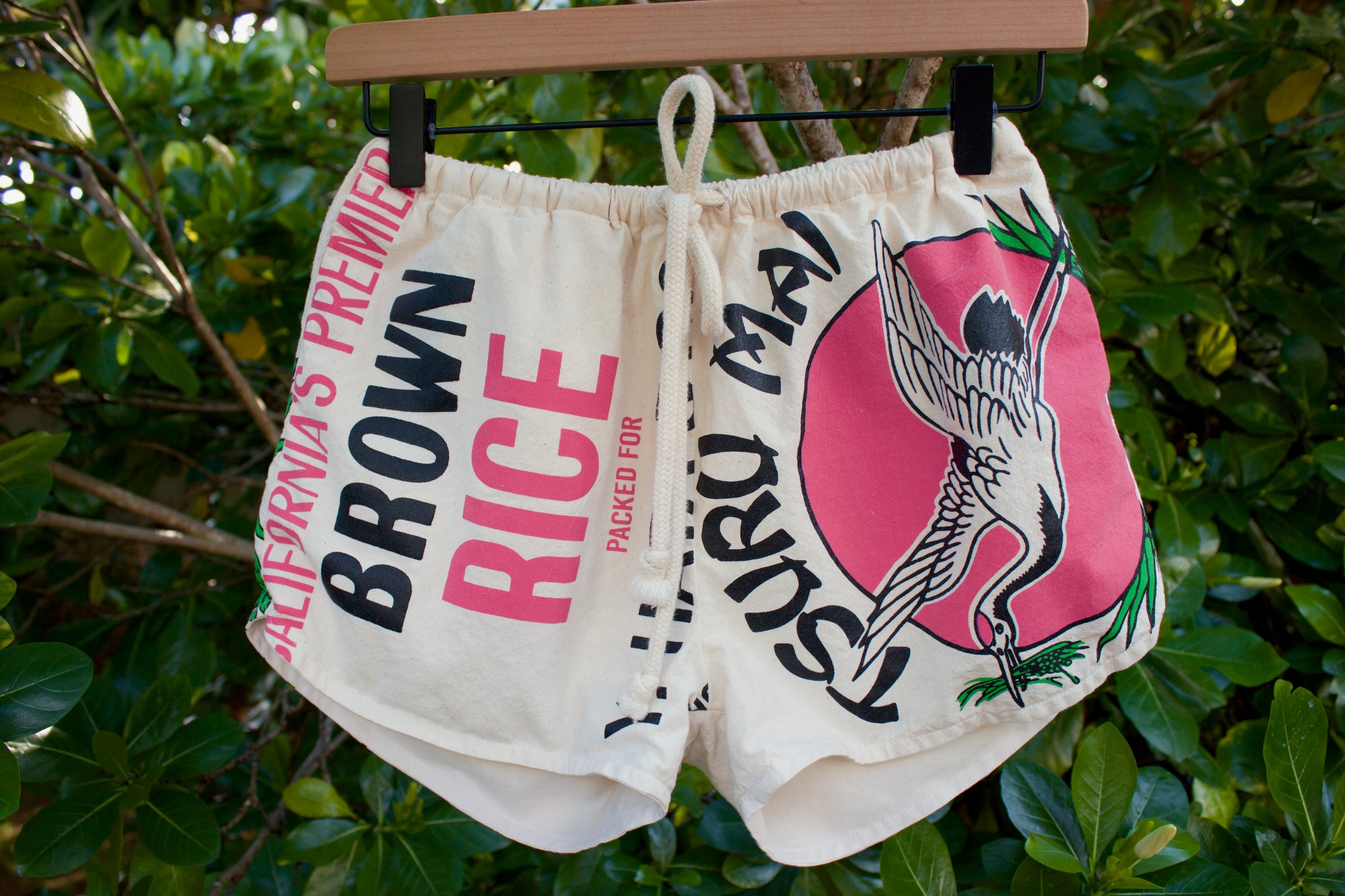 Limited Edition | 70's Runner Tsuru Mai Rice Bag Shorts | Crystal